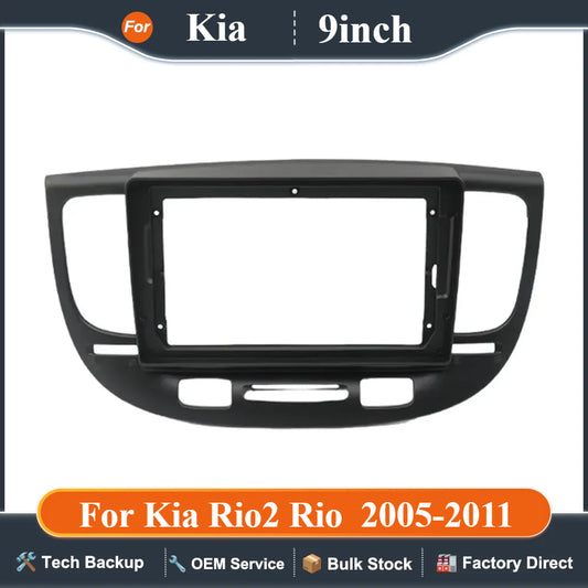 9 Inch Car Radio Fascias For Kia Rio2 Rio  005-011 Stereo Installation  Din Head Unit Frame  Dash Cover Mp5 Panel Trim