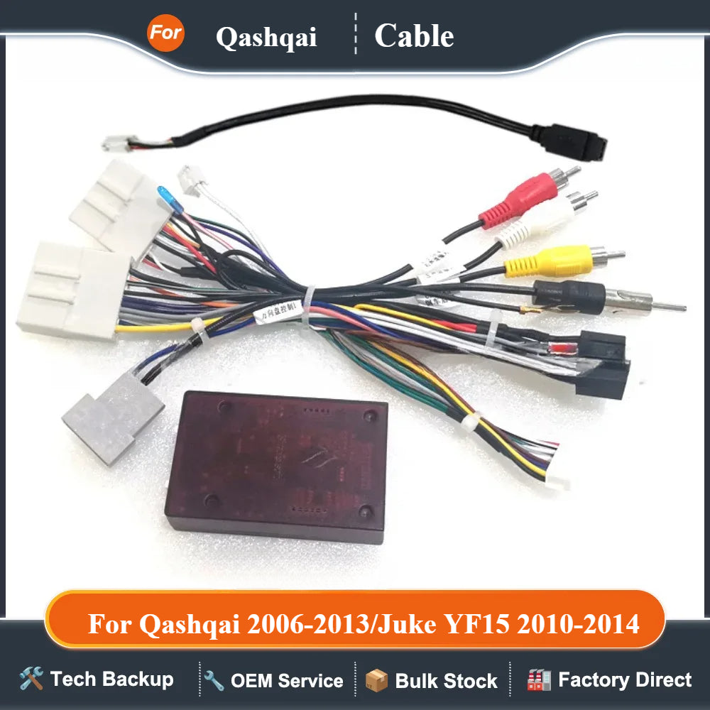 Car Radio Stereo Wiring Harness Cable Adapter 16pin For Qashqai 2006-2013/Juke YF15 2010-2014/X-TRAlL 3/Qashqai 2 2013-2021