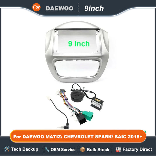 For 2018+ DAEWOO MATIZ/ CHEVROLET SPARK/ BAIC/ BEAT (9INCH)Android Car Radio Fascia MP5 Player Stereo 2Din Head Unit Panel Frame