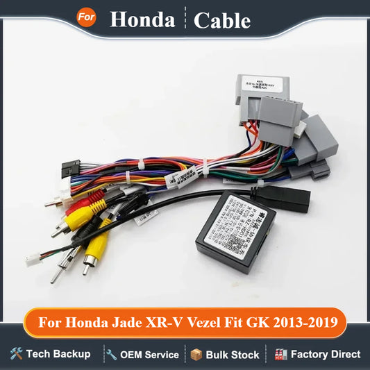 Car Audio Frame 16Pin Car Head Unit Harness Power Adapter Cable With Canbus For Honda Jade XR-V Vezel Fit GK 2013-2019