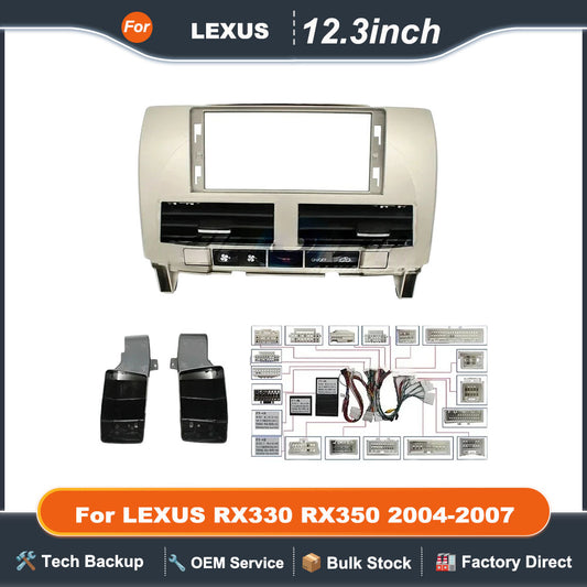 12.3 inch Car Radio Fascia For LEXUS RX330 RX350 2004-2007  2Din Stereo Player Install Surround Panel Dash Kit GPS Frame