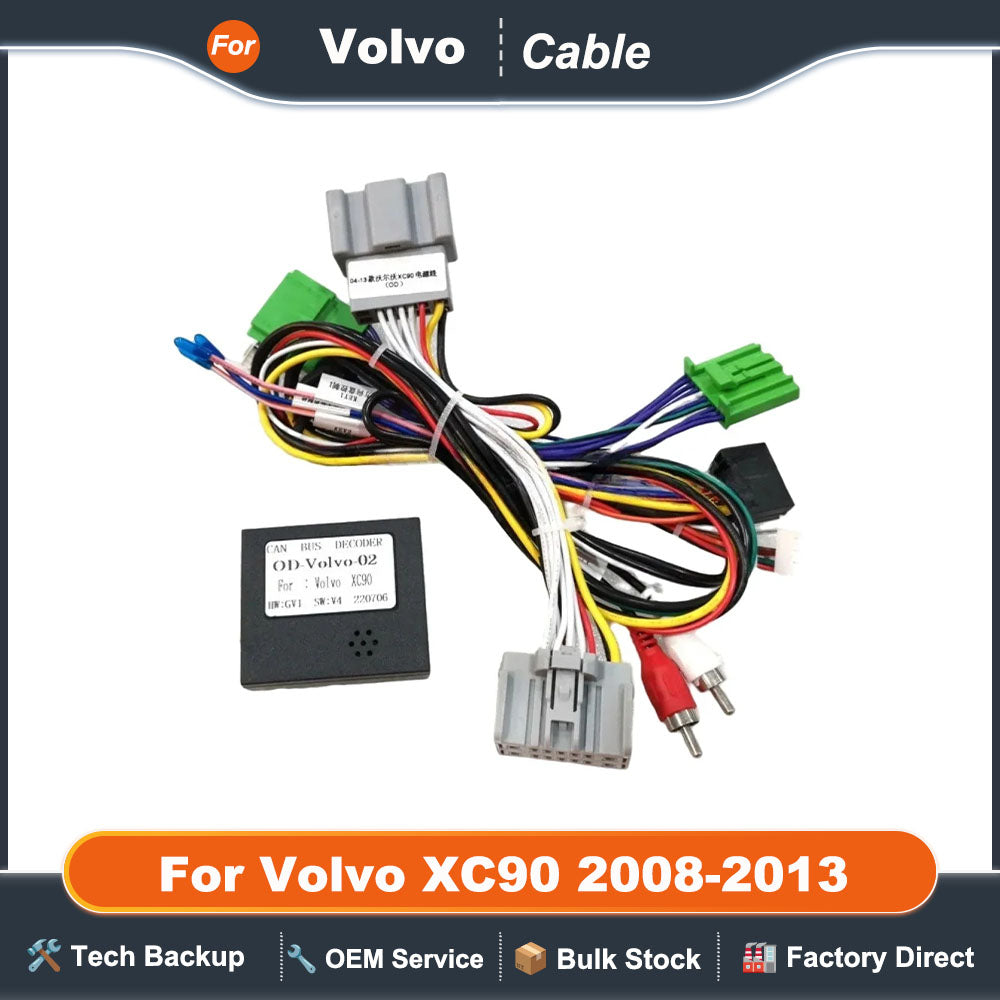 For Volvo XC90 2008-2013 Low Version Android 2 Din GPS Car Radio Multimedia Video Player Wire Adapter With Canbus Box
