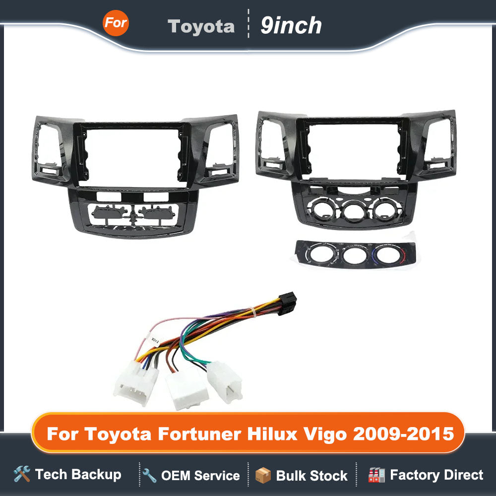 9 Inch Car Radio Fascia For Toyota Fortuner Hilux Vigo 2009-2015 2005 Android MP5 Player Casing Frame Head Unit Stereo Cover