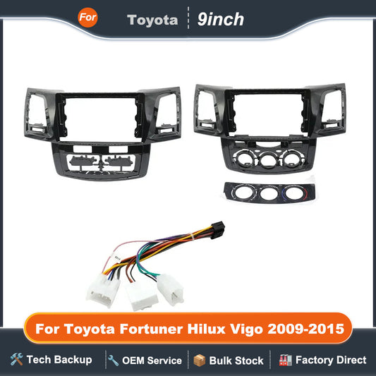 9 Inch Car Radio Fascia For Toyota Fortuner Hilux Vigo 2009-2015 2005 Android MP5 Player Casing Frame Head Unit Stereo Cover
