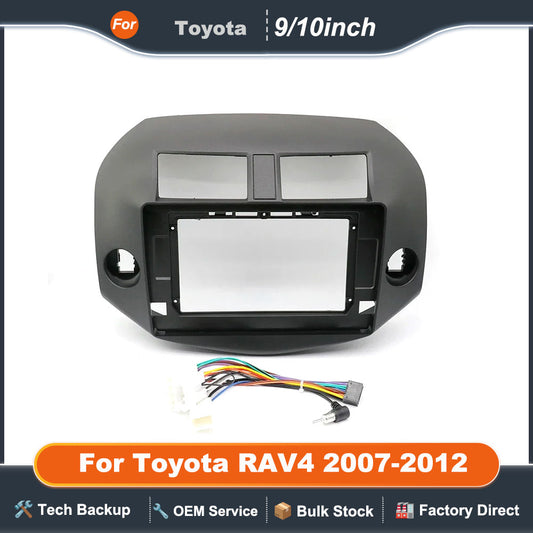 9Inch/10.1Inch  Car DVD Frame Audio Fitting Adaptor Dash Trim Kits Facia Panel For Toyota RAV4 2007-2012 Double Din Radio Player