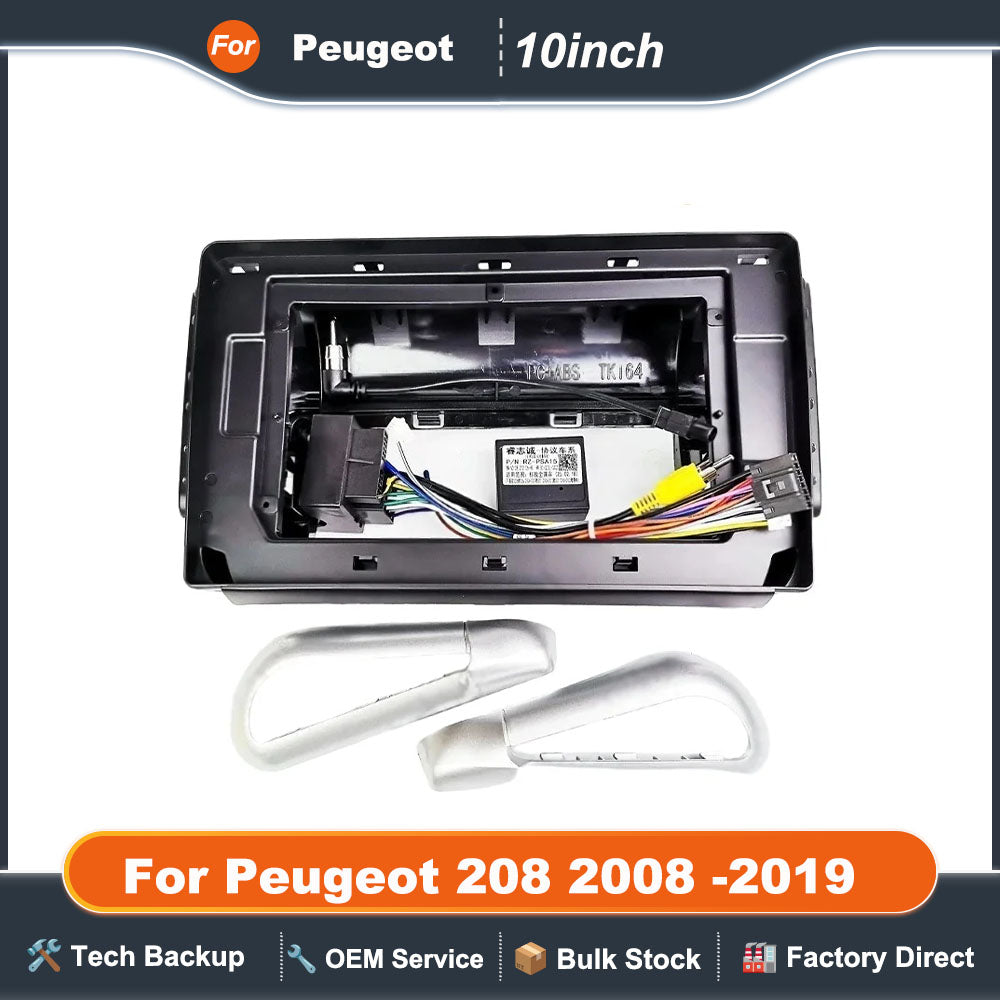 10" Android Radio Panel Frame for Peugeot 208 2008 (2015 to 2019), Wiring Harness Adapter, CAN Bus Decoder, 16 Pin Plug Cable