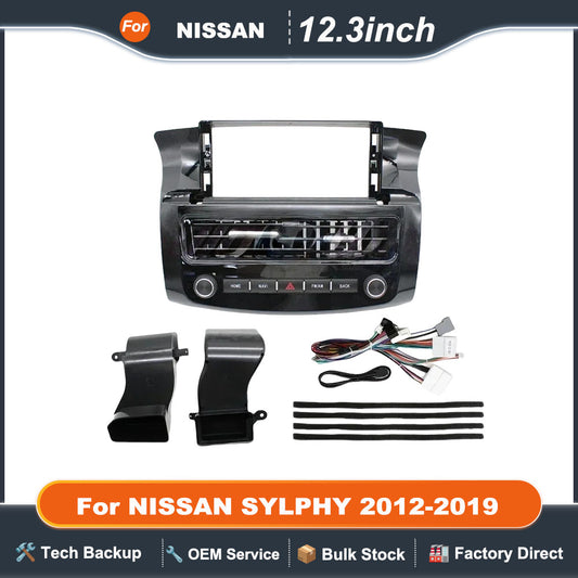 12.3 inch 2Din Car Audio Frame GPS Navigation Fascia Panel Car DVD Plastic Frame Fascia For 2012-2019 NISSAN SYLPHY