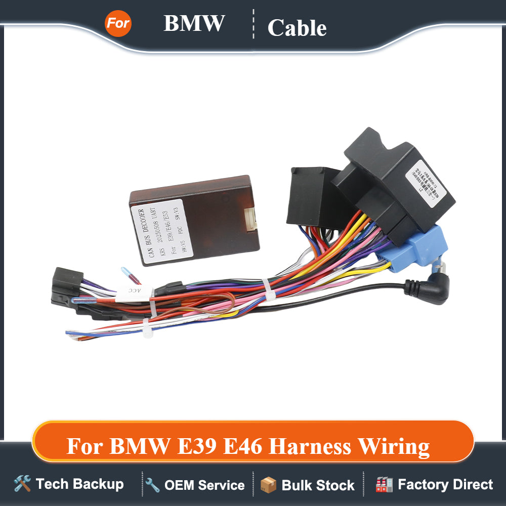 16PIN Wiring Harness Plug Power Cable Android for BMW E39 E46 Harness Wiring Cables Car Radio Canbus Box Decoder for BMW