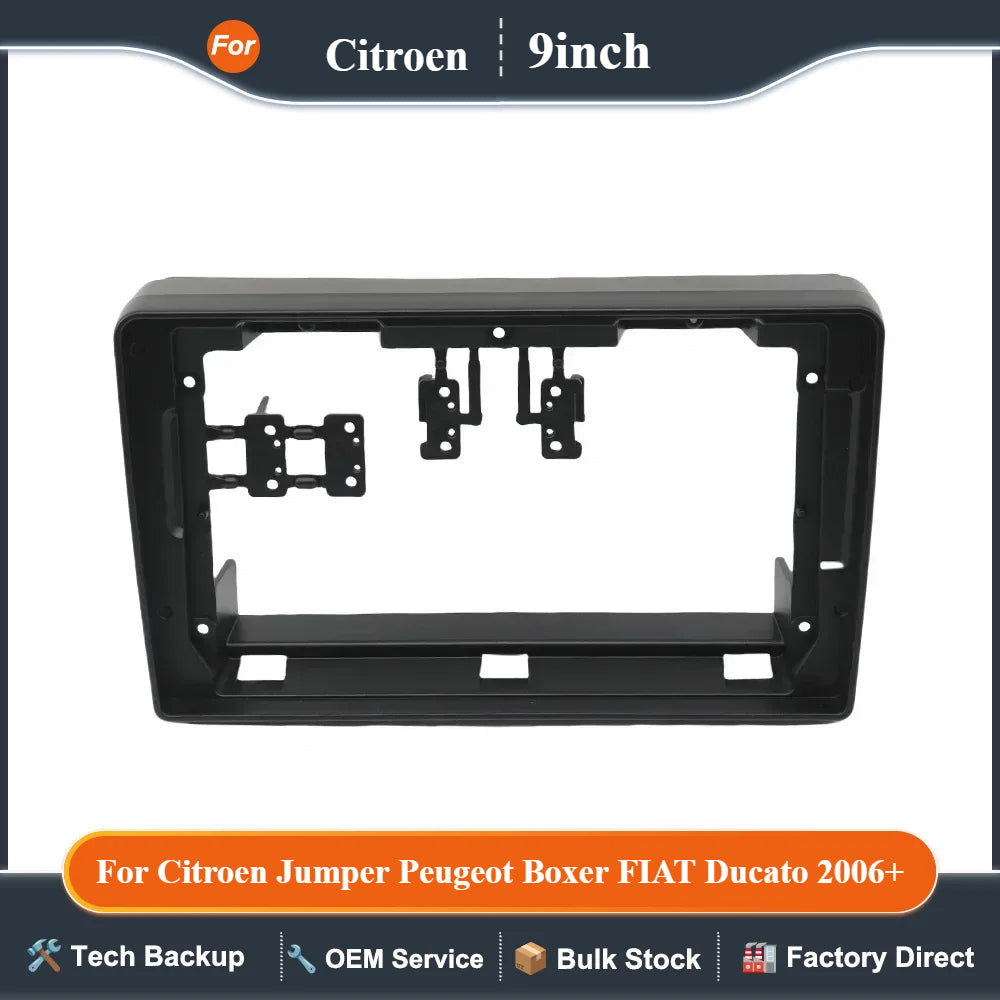Car DVD Player Radio Fascia Frame For Citroen Jumper Peugeot Boxer FIAT Ducato 2006+ Stereo Plate Adapter Mounting Dash 9 inch